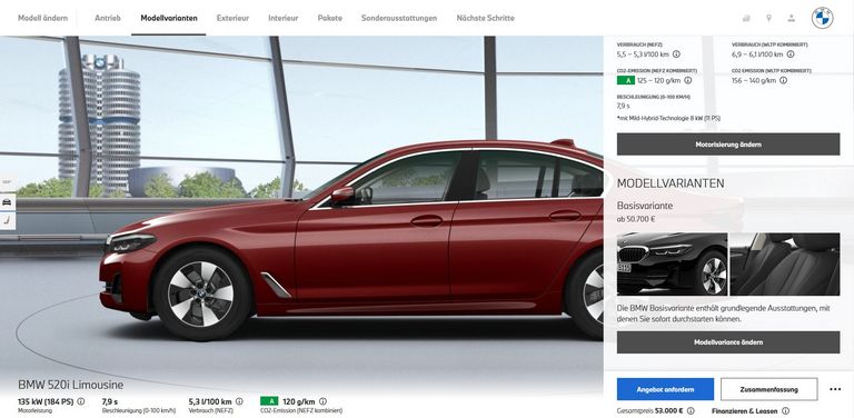 Fahrzeug Online-Konfigurator